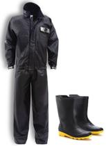 Kit capa conjunto roupa de chuva moto motoqueiro alba tam 3g + bota tam 41 galocha medio grendene