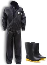 Kit capa conjunto roupa de chuva moto motoqueiro alba tam g + bota tam 34/35 galocha medio grendene