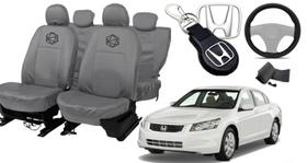 Kit capa couro Acord cinza + conforto e estilo total