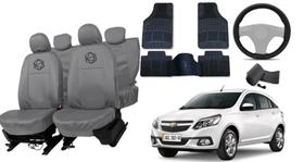 Kit capa couro Agile 09 a 16 + volante + tapete Kit capa couro Agile 09 a 16 + volante + tapete