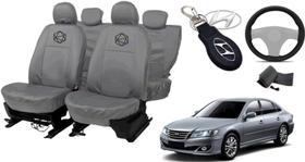 Kit capa couro Azera 08-12 + chaveiro e volante deluxe