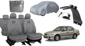 Kit capa couro + capa protetora + limpador Corolla 98-03