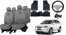 Kit capa couro Captiva 08 a 12 + volante e tapete