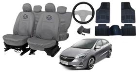 Kit capa couro cinza Arrizo 5 2018-2022 + vol e cap