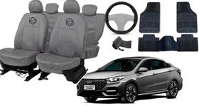 Kit capa couro cinza Arrizzo 6 Pro 2022 a 2024 costura reforçada