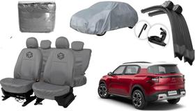 Kit capa couro cinza C3 Aircross 2021 a 2024 + confortável e prático Kit capa couro cinza C3 Aircross 2021 a 2024 + confortável e prático