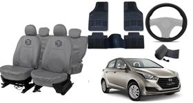 Kit capa couro cinza completa HB20 13-17 + tapete Kit capa couro cinza completa HB20 13-17 + tapete