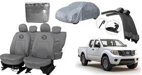 Kit capa couro cinza Frontier 2008-2016 + capa + protetor Kit capa couro cinza Frontier 2008-2016 + capa + protetor