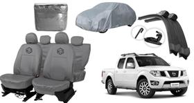 Kit capa couro cinza Frontier 2015-2020 + limpeza parabrisa Kit capa couro cinza Frontier 2015-2020 + limpeza parabrisa