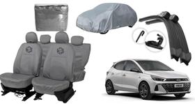 Kit capa couro cinza HB + acessório limpador Kit capa couro cinza HB + acessório limpador