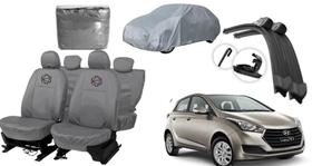 Kit capa couro cinza HB + limpador e cobertura