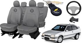 Kit capa couro cinza Kadet 89-98 + toque sofisticado