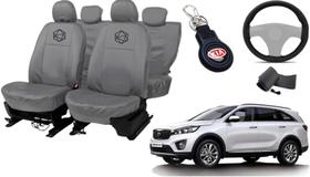 Kit capa couro cinza Sorento 2015 a 2019 + acessório