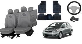 Kit capa couro cinza Yaris +tapete extra conforto Kit capa couro cinza Yaris +tapete extra conforto