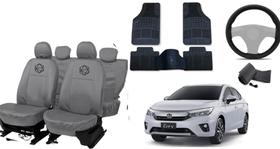 Kit capa couro City 19-24 + proteção + tapetes