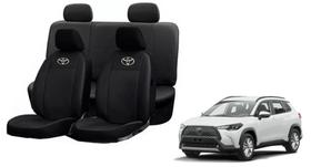 Kit capa couro Corolla Cross 19-24 proteção sujeira líquidos rasgos