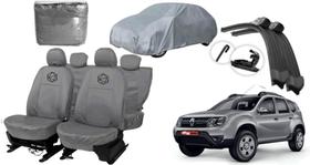 Kit capa couro Duster + limpeza + capa cobrir carro