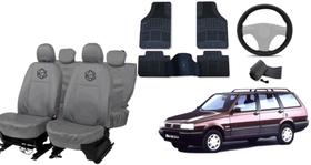 Kit capa couro Elba + tapete + volante de ótima pegada