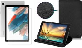 Kit Capa Couro Giratória e Película de Vidro 9H Para Tablet Galaxy Tab A8 10.5" X200/X205