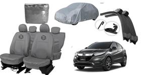 Kit capa couro HRV 17-24 cinza + acessórios extras