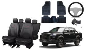 Kit capa couro Jac Hunter 2019 a 2024 + capa de volante