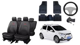Kit capa couro Jac IEV 20 2021 a 2024 + volante e tapete