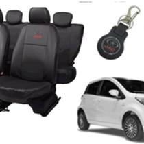 Kit capa couro Jac J2 2016-2024 + chaveiro + volante