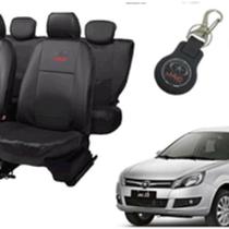 Kit capa couro Jac J3 2011 a 2017 + chaveiro e volante