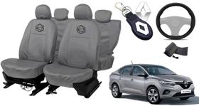 Kit capa couro Logan 17-23 + conforto e proteção Kit capa couro Logan 17-23 + conforto e proteção