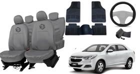 Kit capa couro luxo Cobalt + tapete bordado Kit capa couro luxo Cobalt + tapete bordado