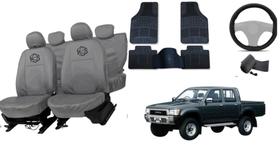 Kit capa couro luxo p/ Hilux + volante + tapete