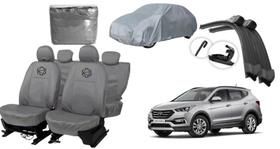 Kit capa couro luxo Santa Fe 12-19 + limpador incluso