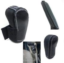 Kit Capa Couro Manopla Câmbio Manual e Alavanca Freio de Mão Nissan March Versa Kit Capa Couro Manopla Câmbio Manual e Alavanca Freio de Mão Nissan March Versa