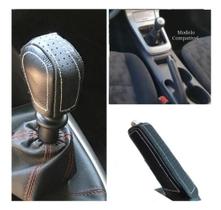 Kit Capa Couro Manopla Câmbio Manual e Alavanca Freio de Mão Nissan Sentra 2008 à 2017 Kit Capa Couro Manopla Câmbio Manual e Alavanca Freio de Mão Nissan Sentra 2008 à 2017
