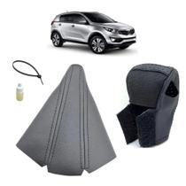 Kit Capa Couro Manopla E Coifa Alavanca Câmbio Automático Sportage 2011 Á 2016 Kit Capa Couro Manopla E Coifa Alavanca Câmbio Automático Sportage 2011 Á 2016