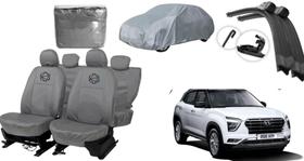 Kit capa couro p/ bancos + capa de cobrir Creta