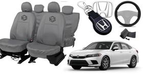 Kit capa couro p/ Civic 2020 a 2024 + volante grátis