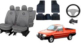 Kit capa couro p/ Fiorino 77-96 + tapete antiderrapante