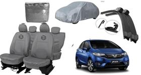 Kit capa couro p/ Fit + brinde capa de cobrir e limpador