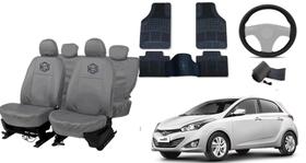 Kit capa couro p/ HB20 + volante e tapete reforçado