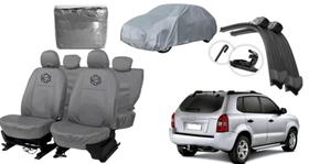 Kit capa couro p/ Tucson + brinde limpador top