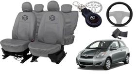 Kit capa couro p/ Yaris 05-12 + brinde chaveiro top