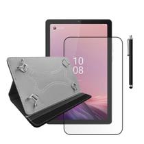 Kit Capa Couro + Película + Caneta Para Tablet Lenovo M9