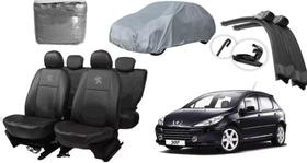 Kit capa couro Peugeot 307 02-12 + capa + limpador pára-brisa