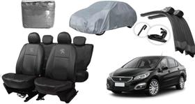 Kit capa couro Peugeot 408 10-19 + capa e cobrir + limpeza garantida