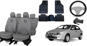 Kit capa couro premium Brava + volante + tapete bordado Kit capa couro premium Brava + volante + tapete bordado