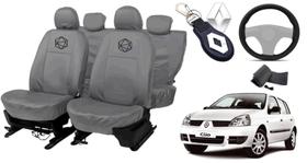 Kit capa couro sob medida Clio 1990 a 2012 +brinde