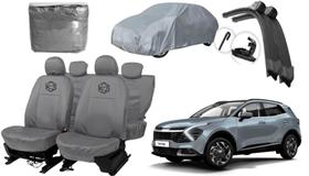 Kit capa couro Sportage 2023 a 2025 + limpador de vidro