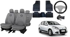 Kit capa couro + tapete p/ Sandero 2016 a 2024