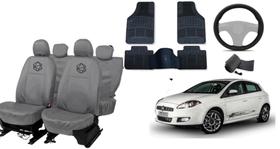 Kit capa couro + volante texturizado + tapete emborrachado